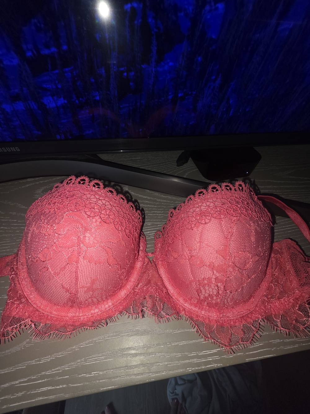 Victoria's Secret Coral Lace Push-Up Bra